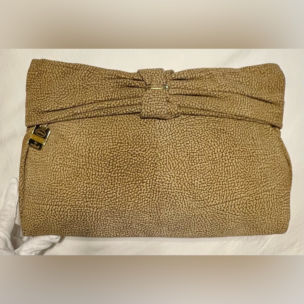 Borbonese Authentic Vintage Quail Texture Clutch